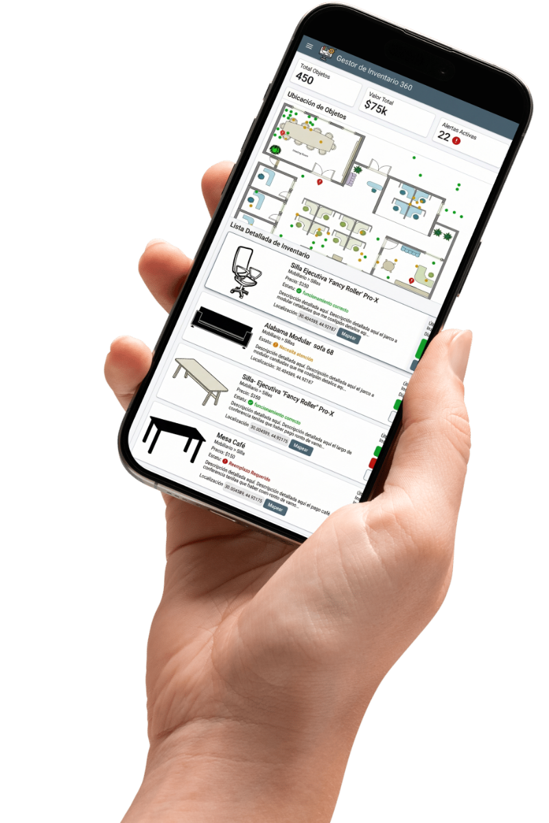 Dashboard de la aplicación Optima para CRM completo y Control de Inventario